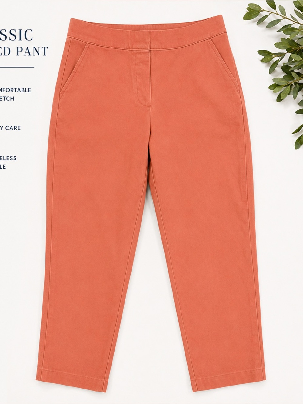SPANX Petite Small Pull-On Slim Straight Pants Terracotta Coral